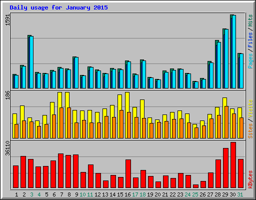 Daily usage for January 2015