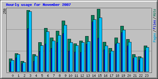 Hourly usage for November 2007