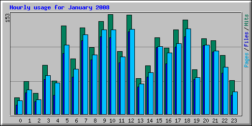 Hourly usage for January 2008