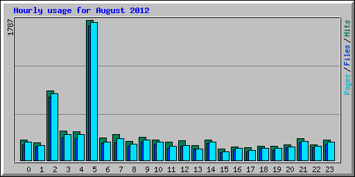 Hourly usage for August 2012