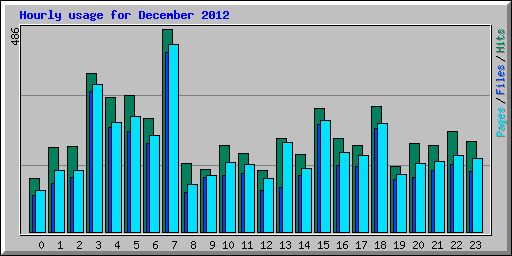 Hourly usage for December 2012