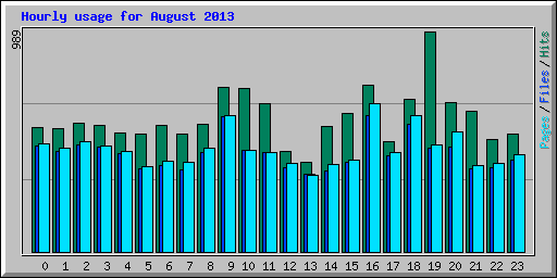 Hourly usage for August 2013