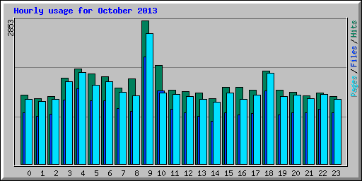 Hourly usage for October 2013