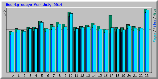 Hourly usage for July 2014