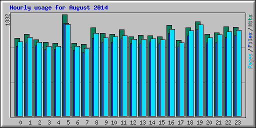 Hourly usage for August 2014