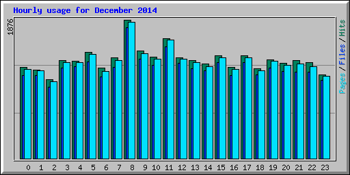 Hourly usage for December 2014