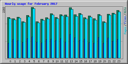 Hourly usage for February 2017