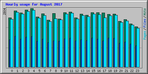 Hourly usage for August 2017