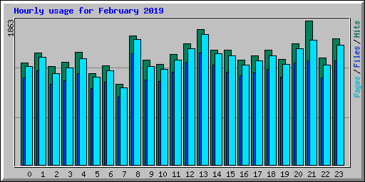 Hourly usage for February 2019